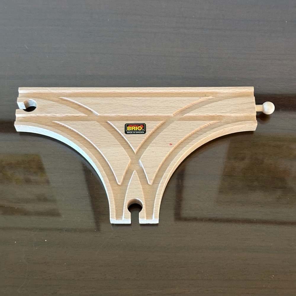 Brio Wooden Railway T-Switch Track 33463 Made in Sweden Beech Wood Train Part